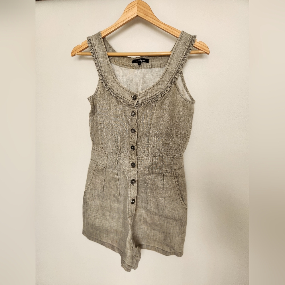 Nanette Lepore Gray Button-Front Romper